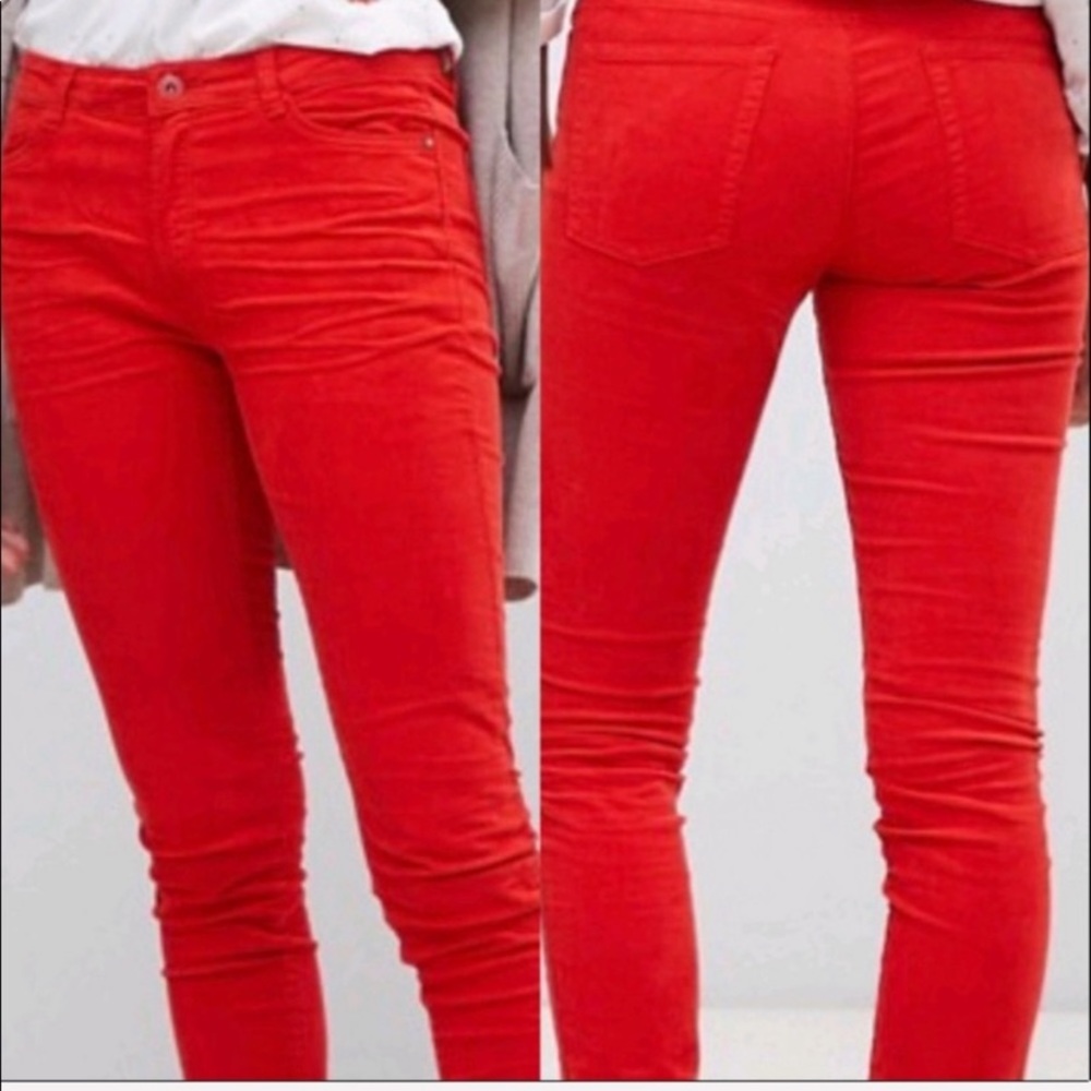 Mossimo Supply Co. red corduroy skinny jeans pants Size 5
